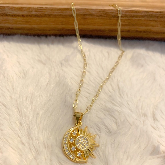 Sun Moon Necklace | 14k Gold Filled - Picture 4 of 7